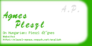 agnes pleszl business card